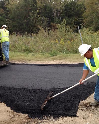Blossom Rail Trail construction workers